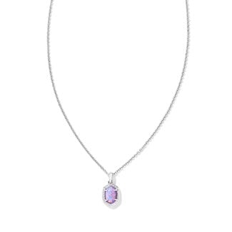 KENDRA SCOTT DESIGN Daphne Silver Framed Pendant Necklace in Lilac Opal