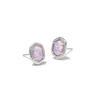 KENDRA SCOTT DESIGN Daphne Silver Framed Stud Earrings in Lilac Kyocera Opal