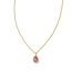 Daphne Gold Framed Pendant Necklace in Magenta Opal