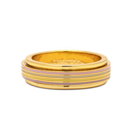 PURA VIDA Pastel Stripe Fidget Ring in Gold
