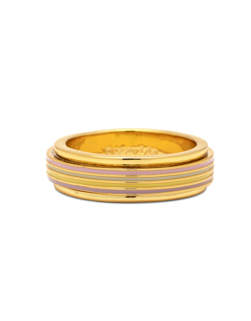PURA VIDA Pastel Stripe Fidget Ring in Gold