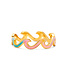 Tie Dye Enamel Wave Band Ring in Gold