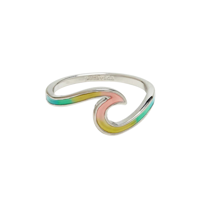 Tie Dye Wave Ring in Silver