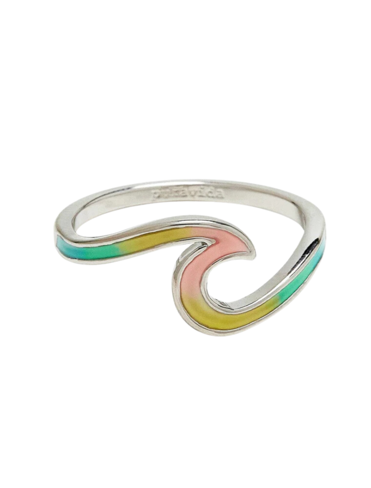 PURA VIDA Tie Dye Wave Ring in Silver
