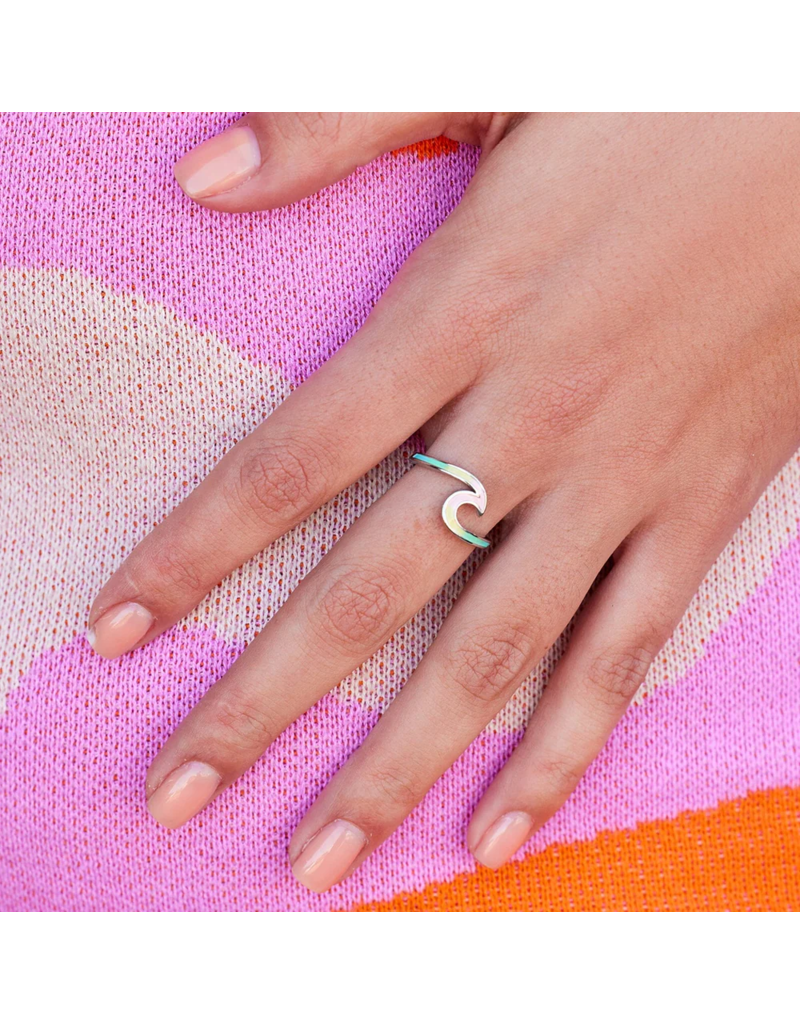 PURA VIDA Tie Dye Wave Ring in Silver