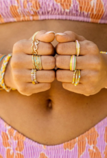 PURA VIDA Tie Dye Enamel Wave Band Ring in Gold