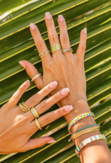 PURA VIDA Tie Dye Enamel Wave Band Ring in Gold