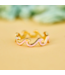Tie Dye Enamel Wave Band Ring in Gold