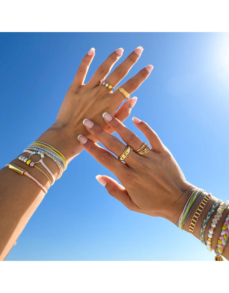PURA VIDA Pastel Stripe Fidget Ring in Gold