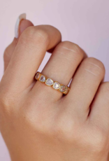 PURA VIDA Stone Heart Band Ring in Gold PURA VIDA Stone Heart Band Ring in Gold