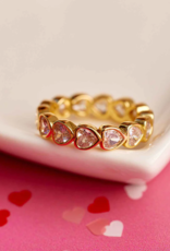 PURA VIDA Stone Heart Band Ring in Gold PURA VIDA Stone Heart Band Ring in Gold