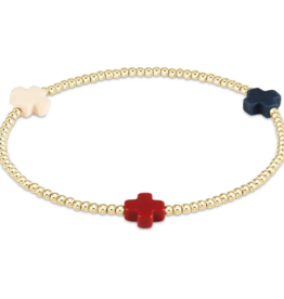 ENEWTON DESIGN Signature Cross Gold Pattern 3mm Bead Bracelet - Firecracker