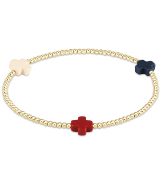 ENEWTON DESIGN Signature Cross Gold Pattern 3mm Bead Bracelet - Firecracker