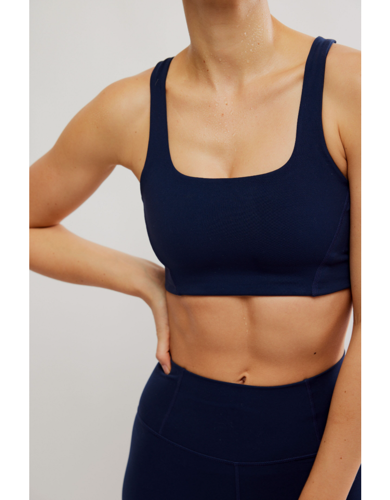 FREE PEOPLE MOVEMENT Never Better Square Neck Bra in Midnight Navy