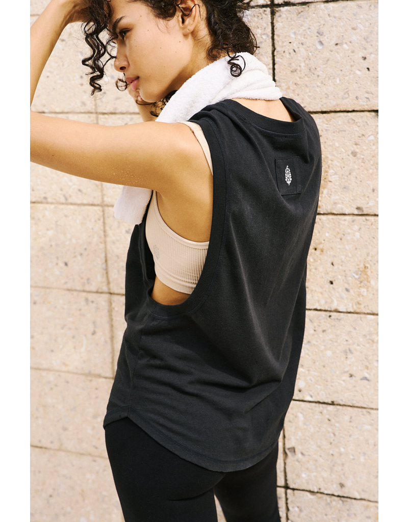 FREE PEOPLE MOVEMENT Spin Tank in Washed Black