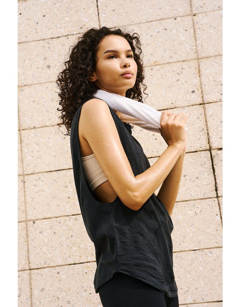 FREE PEOPLE MOVEMENT Spin Tank in Washed Black