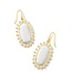Dani Gold Color Burst Frame Drop Earrings in White Mother-of-Pearl
