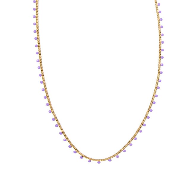 Kelsey Gold Strand Necklace in Purple Enamel