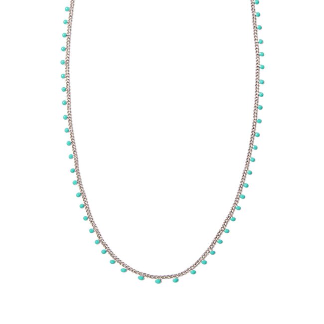 Kelsey Silver Strand Necklace in Turquoise Enamel