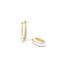 Kelsey Gold Hoop Earrings in White Enamel