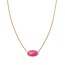 Elisa Gold Color Burst Frame Short Pendant Necklace in Neon Pink Magnesite