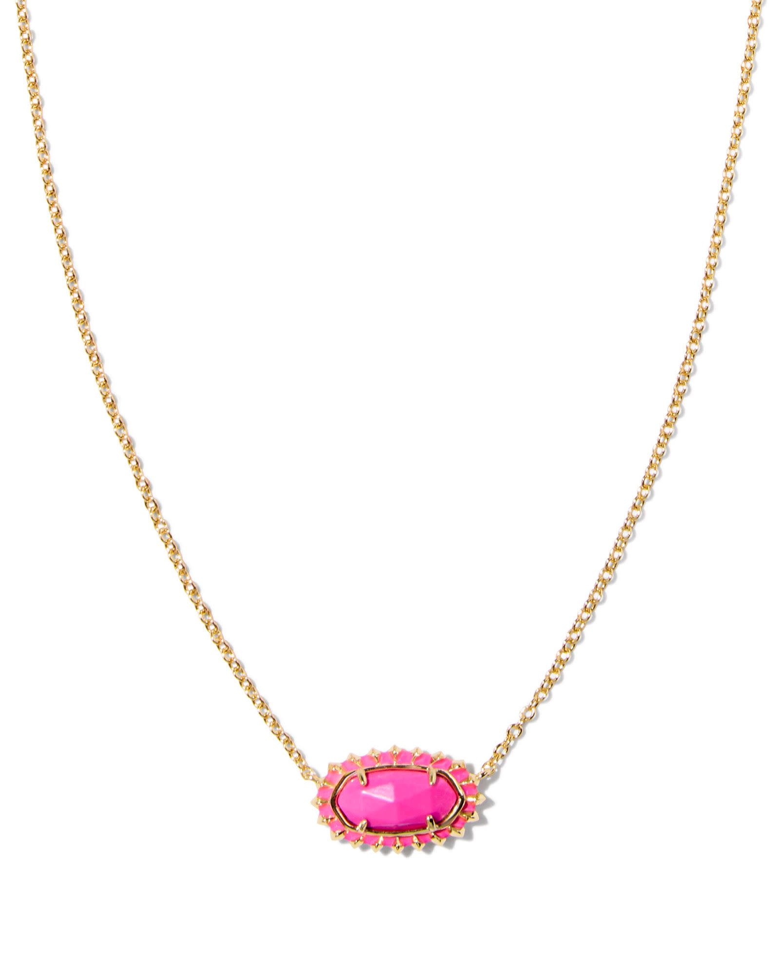 Kendra Scott Elisa Gold Color Burst Frame Short Pendant Necklace in Ne