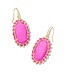 Dani Gold Color Burst Frame Drop Earrings in Neon Pink Magnesite