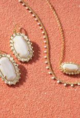 KENDRA SCOTT DESIGN Dani Gold Color Burst Frame Drop Earrings in White Mother-of-Pearl