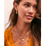 Elisa Gold Color Burst Frame Short Pendant Necklace in White Mother-of-Pearl