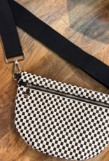 PRETTY SIMPLE Woven Westlyn Bum Bag in Checkered Black