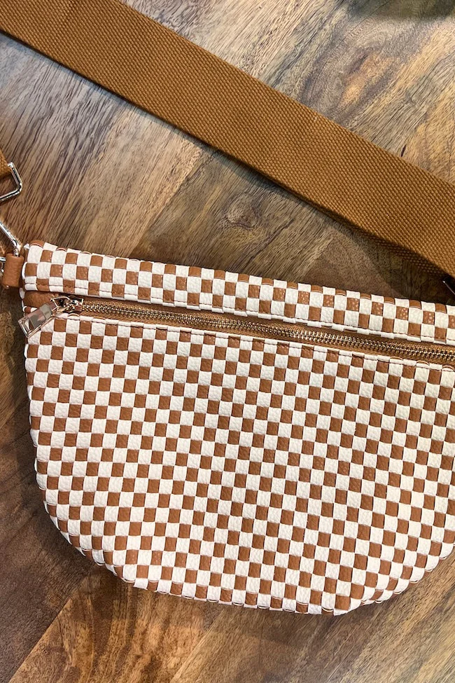 Westlyn Woven Bum Bag in Checkered Tan main image 1