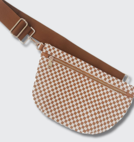 PRETTY SIMPLE Woven Westlyn Bum Bag in Checkered Brown