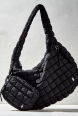 FREE PEOPLE MOVEMENT Quilted Caryall Tote Bag in Black
