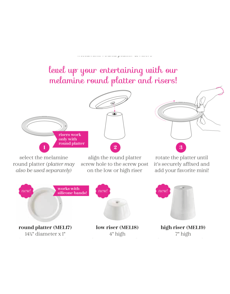 NORA FLEMING Pinstripes Melamine Round Platter