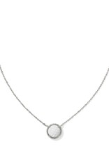 KENDRA SCOTT DESIGN Volleyball Silver Short Pendant Necklace in White Mother-of-Pearl