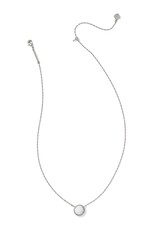 KENDRA SCOTT DESIGN Volleyball Silver Short Pendant Necklace in White Mother-of-Pearl
