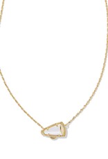 KENDRA SCOTT DESIGN Cheer Gold Short Pendant Necklace in White Mother-of-Pearl
