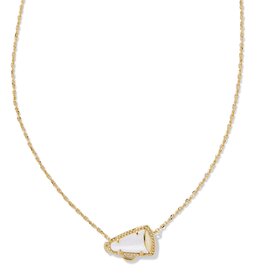 KENDRA SCOTT DESIGN Cheer Gold Short Pendant Necklace in White Mother-of-Pearl