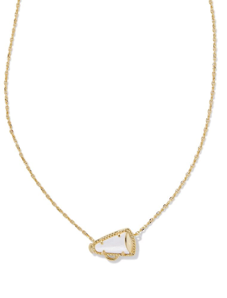 KENDRA SCOTT DESIGN Cheer Gold Short Pendant Necklace in White Mother-of-Pearl