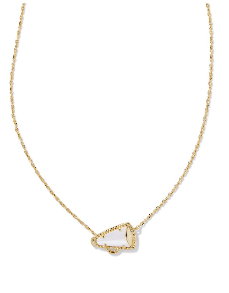 KENDRA SCOTT DESIGN Cheer Gold Short Pendant Necklace in White Mother-of-Pearl