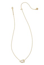 KENDRA SCOTT DESIGN Cheer Gold Short Pendant Necklace in White Mother-of-Pearl