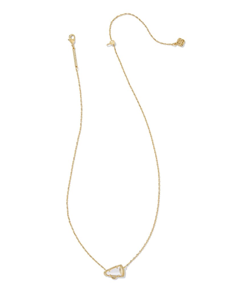 KENDRA SCOTT DESIGN Cheer Gold Short Pendant Necklace in White Mother-of-Pearl