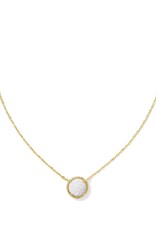 KENDRA SCOTT DESIGN Volleyball Gold Short Pendant Necklace in White Mother-of-Pearl