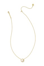 KENDRA SCOTT DESIGN Volleyball Gold Short Pendant Necklace in White Mother-of-Pearl
