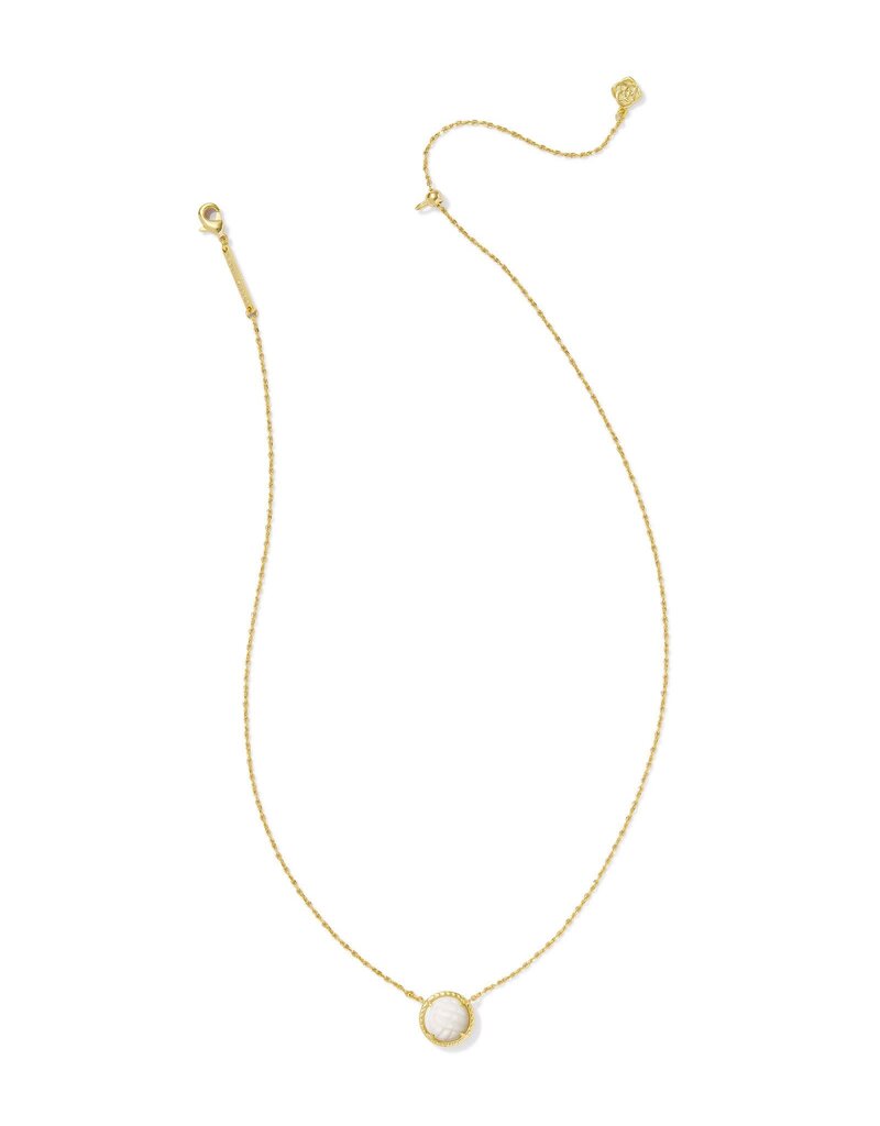 KENDRA SCOTT DESIGN Volleyball Gold Short Pendant Necklace in White Mother-of-Pearl