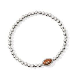KENDRA SCOTT DESIGN Football Silver Stretch Bracelet in Orange Goldstone