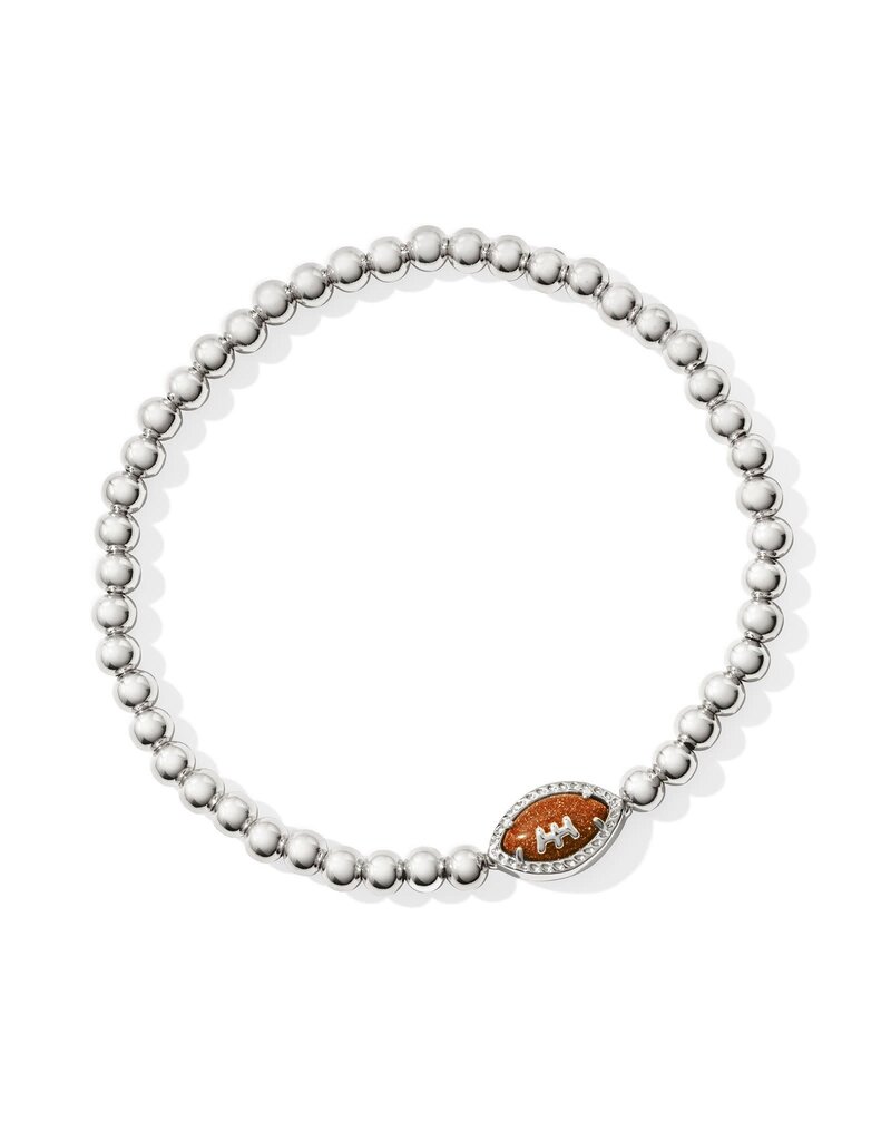 KENDRA SCOTT DESIGN Football Silver Stretch Bracelet in Orange Goldstone
