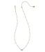Mini Elisa Gold Enamel Frame Short Pendant Necklace in Periwinkle Illusion