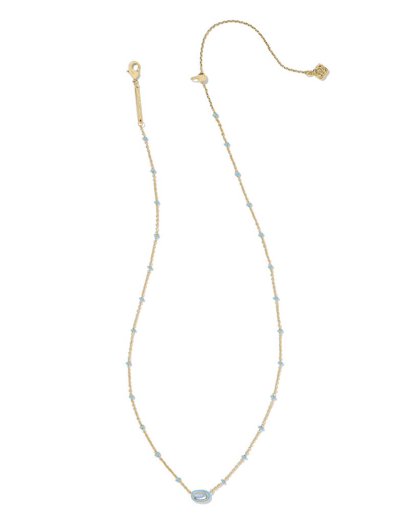 KENDRA SCOTT DESIGN Mini Elisa Gold Enamel Frame Short Pendant Necklace in Periwinkle Illusion