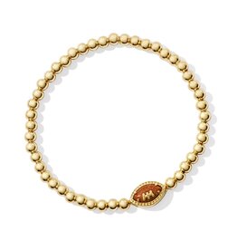 KENDRA SCOTT DESIGN Football Gold Stretch Bracelet in Orange Goldstone